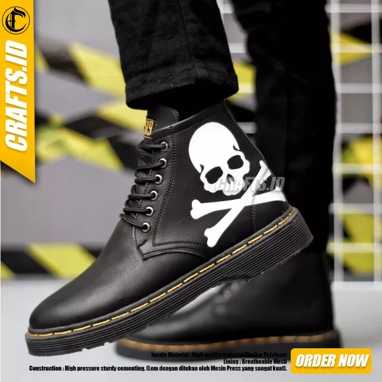 Sepatu Formal Boots Hitam Docmart Pria