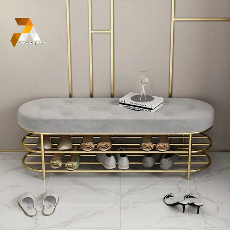 RAK SEPATU MINIMALIS RAK SEPATU SOFA GOLD KURSI RAK SEPATU KURSI DUDUK SEPATU KURSI GOLD BENCH STOOL