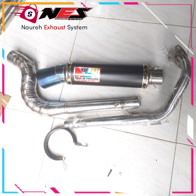 NLK Knalpot racing  MX-KING black Karbon / Full system Knalpot racing
