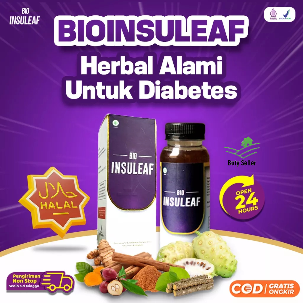 Bio Insuleaf – Herabal Alami Bantu Atasi Diabetes Gula Darah Tinggi Kencing Manis Turunkan Asam Urat Kolesterol Cegah Gagal Ginjal &amp; Perbaikan Sel Yang Rusak 250ml