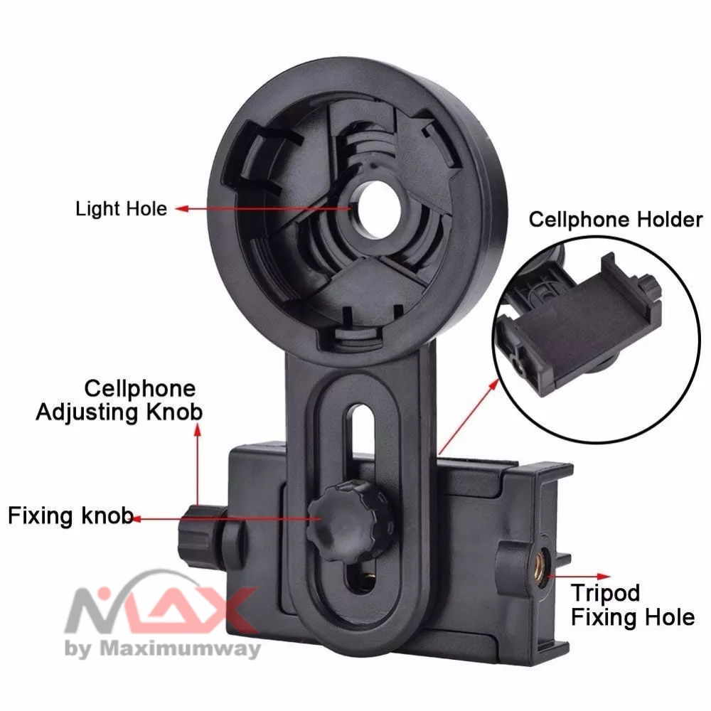 Holder Handphone HP untuk Teropong tele bisa jenis HP apa saja Universal Bisa juga untuk kekeran teropong bintang tele microscop Quick Photography Stand Adapter Mount Connector for Telescope Binoculars Monocular Spotting Microscope for iPhone Samsung