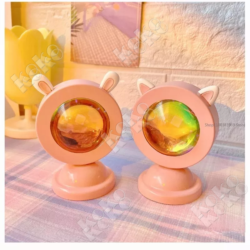 【Penjual Lokal】LAMPU SUNSET CUTE CAT AESTETIK (Matahari Terbenam) NEW SUNSET LIGHT LED PROJECTORE 1 PAKET 7 WARNA 3 MOTIF TELINGA