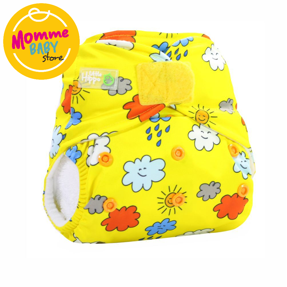 Clodi Popok Kain Bayi Little Hippo Easyfit Yellow Cloud