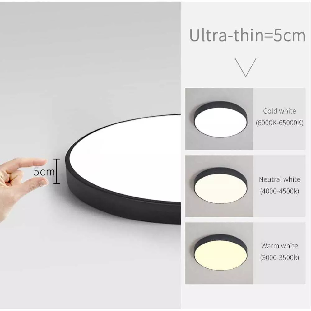 Iminovo  Lampu Led Plafon Minimalis Modern 30cm 18W Tri-color plus remote 220V bundar minimalis untuk ruang tamu kantor teras dan koridor langit langit  LED Ceiling Light 3 Color Temperature Adjustable Bedroom Ceiling Kitchen Bathroom Lighting Ultra-thin