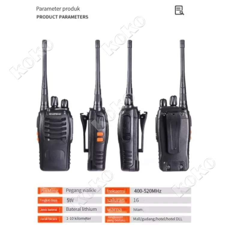 【Penjual Lokal】Handy Talky MERODITH-888S Radio Komunikasi Uhf Walky Talky 1 units Walkie talkie