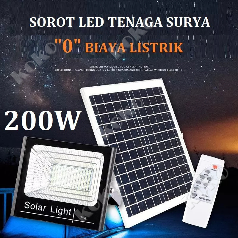 【Penjual Lokal】Damov Solar Light Lampu Panel Surya tenaga 300Watts Led Outdoor Flood Light Cell 50W 100W 300W