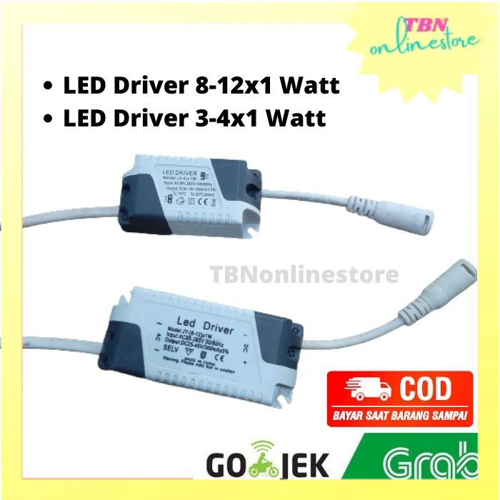 LED Driver 8-12x1 Watt Jack DC 300 mA Casing Plastik / led driver 3-4x1Watt