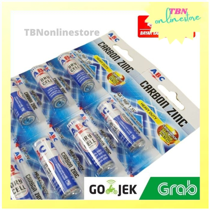 Baterai Battery ABC Biru AA A2  - Batrai ABC Biru carbon zinc renceng R6 AA A2