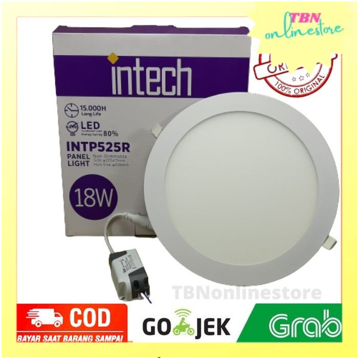 Intech Downlight LED Inbow / Panel LED Inbow INTP525R 18watt - Putih, kuning BULAT