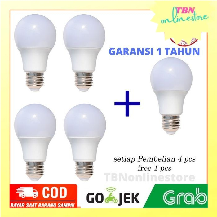 Paket Lampu LED Bulat Intech Putih 5 watt terang / bergaransi / murah