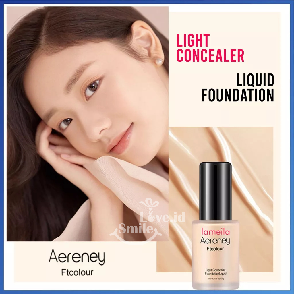 LAMEILA Light Concealer Liquid Foundation Cair Tahan Air 30ml Aereney Ft Color L51