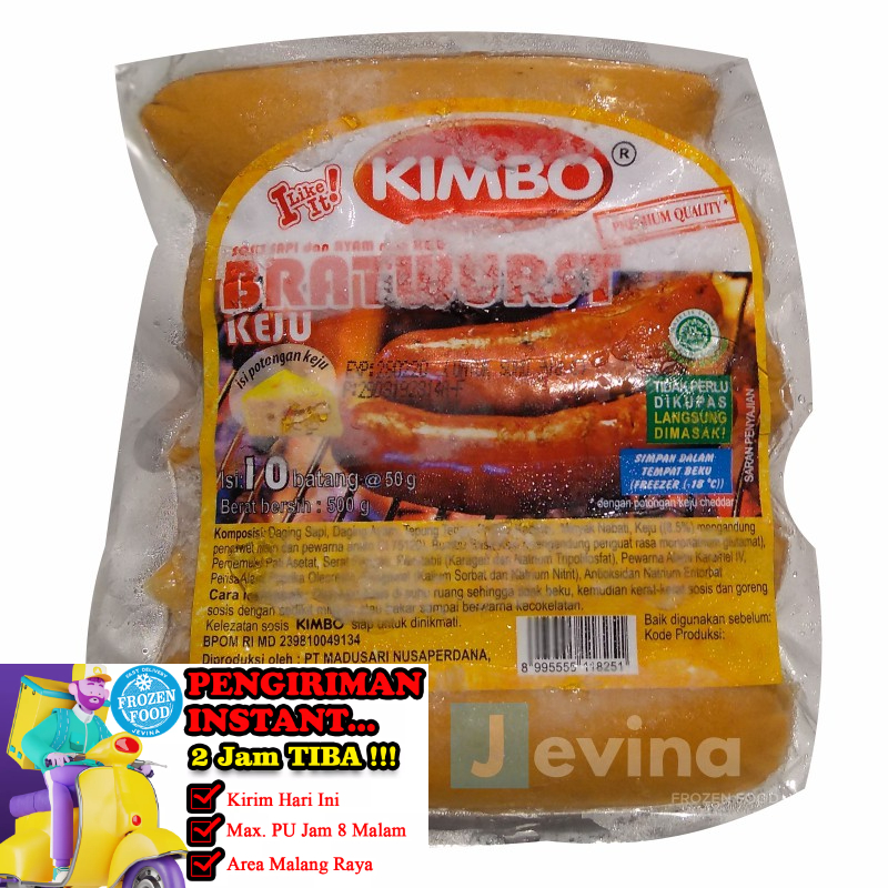 

Kimbo Sosis Keju Bratwurst 500g Isi 10