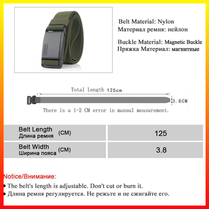 Tali Ikat Pinggang Nylon Sabuk Gesper Plastik Ringan Geser Mudah Taktis Tactical 125 cm AWMN 9817 - 7RFH8ABK