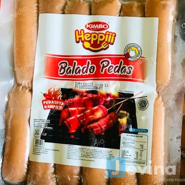 

Kimbo Hepiii Sosis Balado Pedas Isi 12 500g