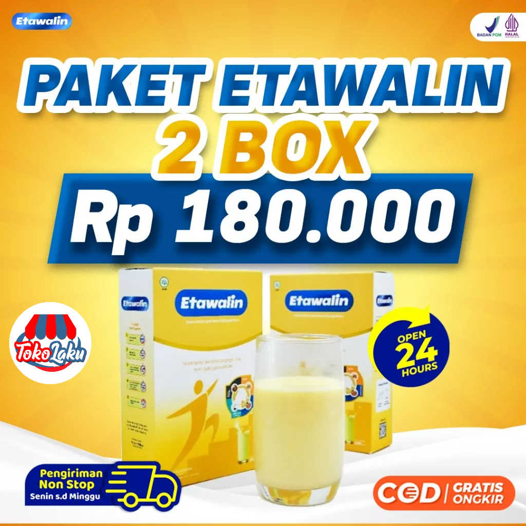 Etawalin Paket 2 Box – Susu Etawa Tingkatkan Kepadatan &amp; Kesehatan Tulang Sendi Atasi Nyeri Sendi  Asam Urat Rematik Reumatik Cocok Untuk Lansia