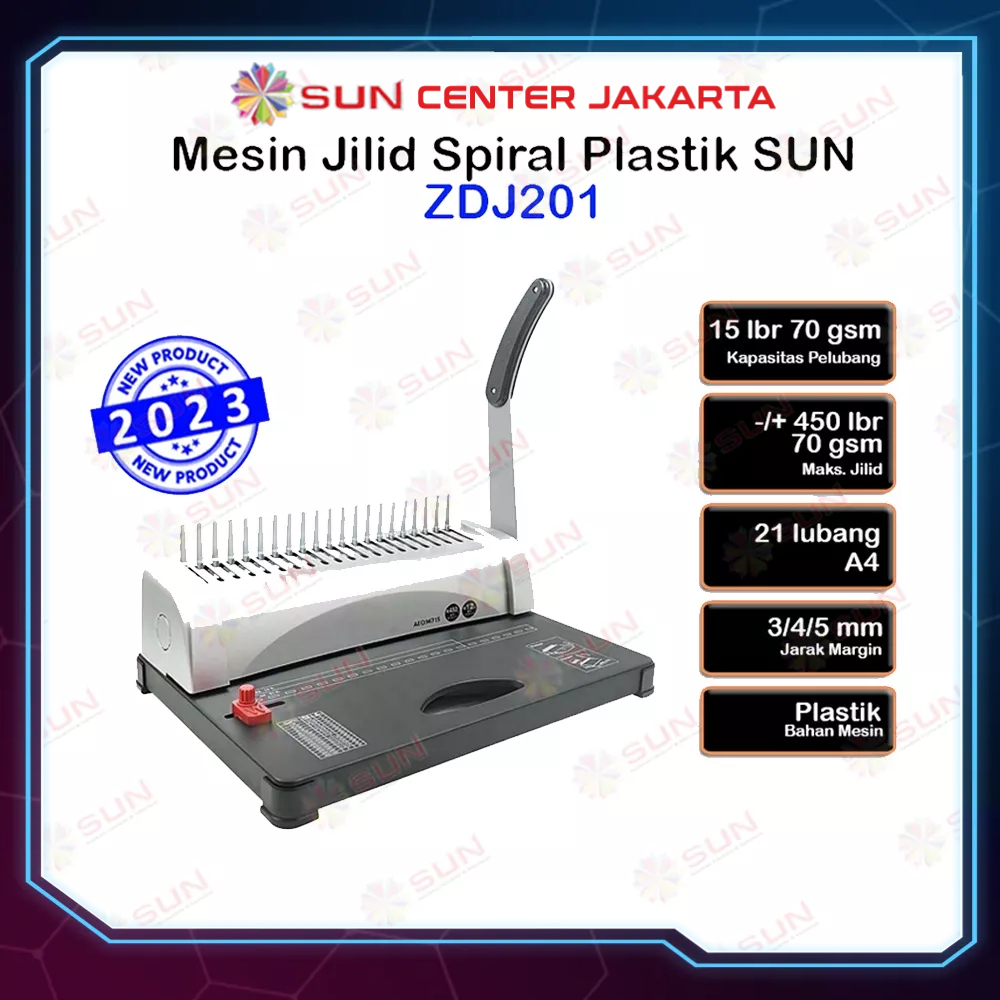 Mesin Jilid Spiral Plastik A4 ZDJ201 / ZDJ202