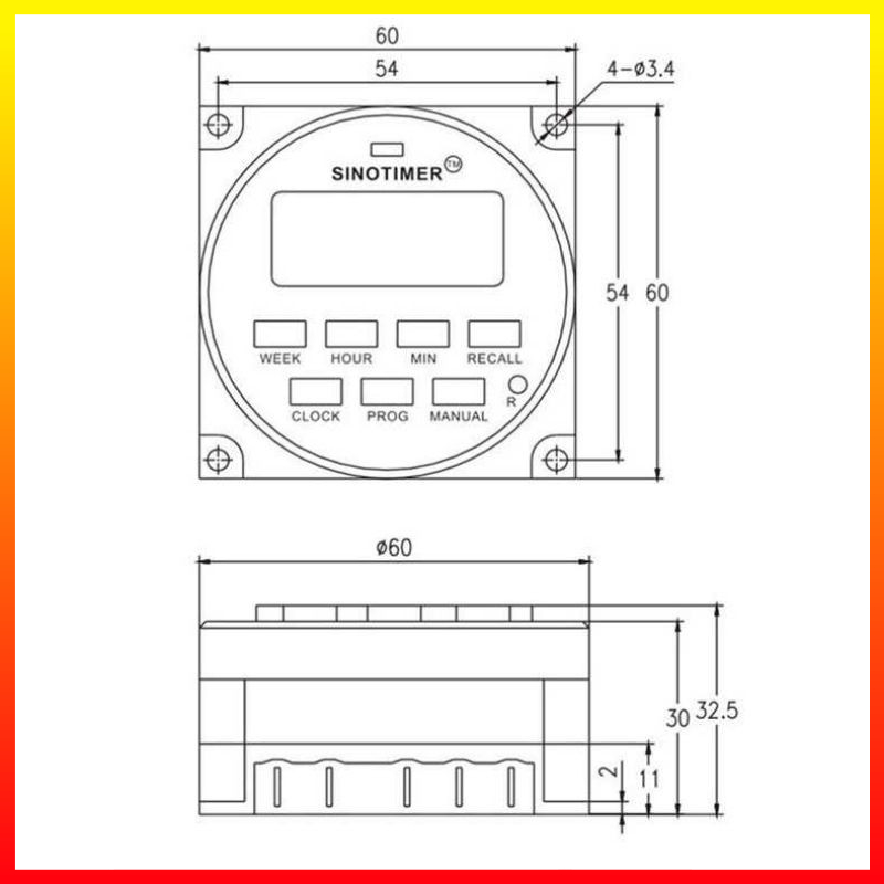 Saklar Relay Elektrik Sinotimer Programmable Timer Switch Relay Tampilan LCD 220V AC 16 A - 7RHZ3EWH