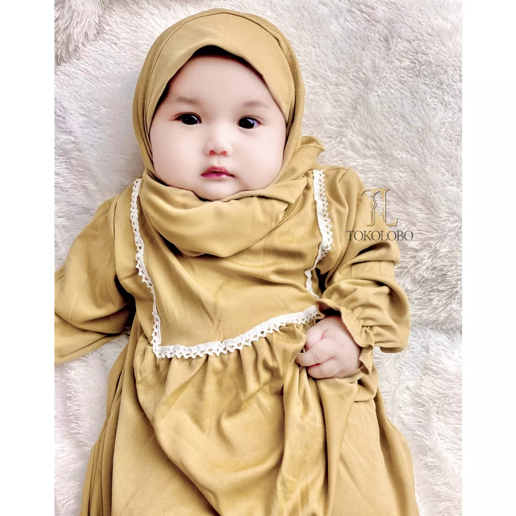 tokolobo 8.8  SALE Gamis Anak Annah Renda + Hijab