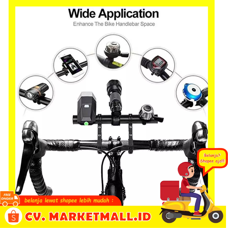 Braket Ganda Ekstensi Stang Extender Sepeda Untuk Lampu Aksesoris 30CM ETA BIKE ET30 - 7CSE2HBK