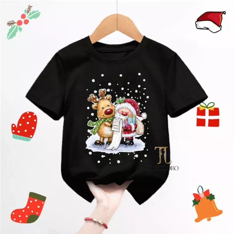 tokolobo Kaos Tshirt Christmas DTF Print Size 6-10