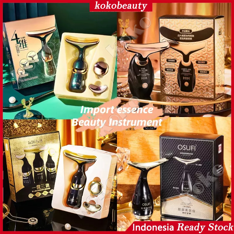 【Penjual Lokal】COD 3IN1 Electric Massage/Pijat Electric Leher/alat Pijat Wajah Perawatan Wajah/ Face and Neck Massager Alat Pijat Wajah Getar