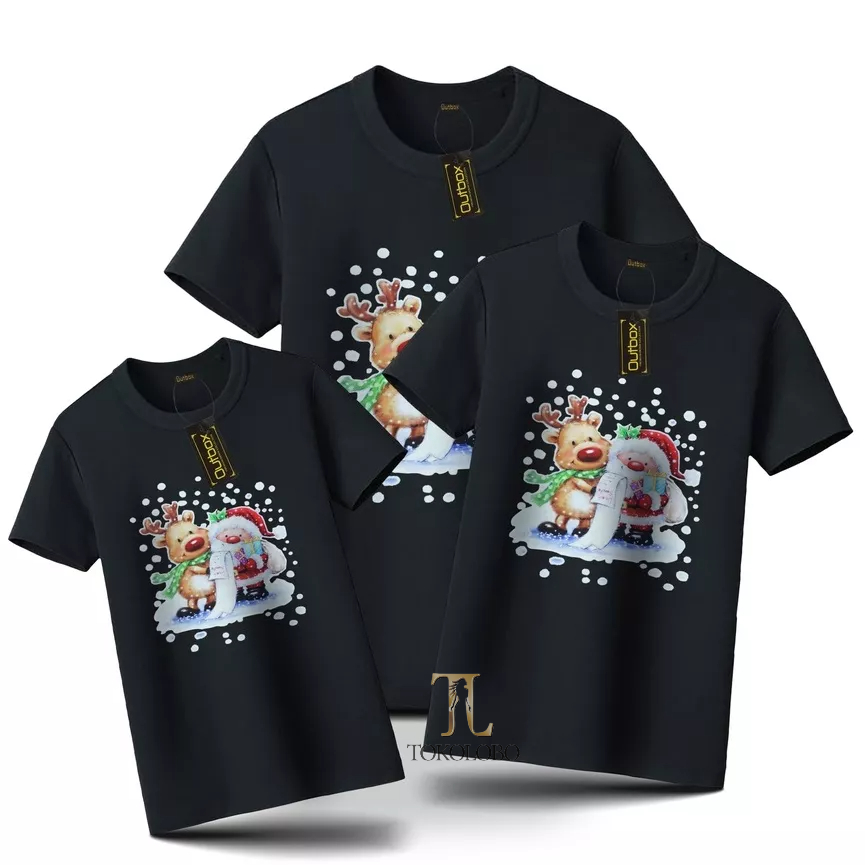 tokolobo T-SHIRT COUPLE CHRISTMAS COMBED DTF PRINTING (DIJUAL TERPISAH)