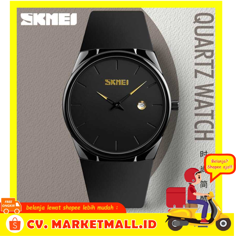 Jam Tangan Analog Pria Desain Dial Elegan Strap PU Anti-Air SKMEI 1509 - EMWSHYBK