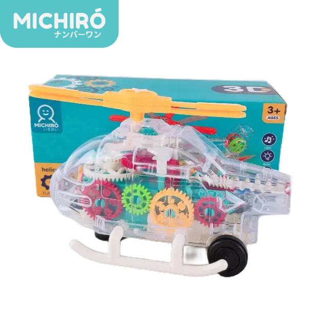 Michiro Mainan Helikopter Gigi Mainan Pesawat Elektronik/Mainan Pesawat Udara Transparan/Mainan Pesa