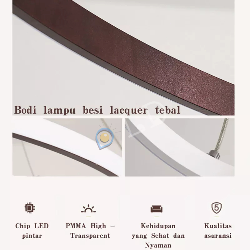 [COD] Lampu Gantung Minimalis Modern RUANG TAMU - Lampu Gantung LED 3 Ring Modern Untuk Kamar Tidur Lampu Gantung Emas 3 Ring LED 3 Warna Ceiling Lamp Sederhana Ruang Makan Ruang Tamu Chandelier