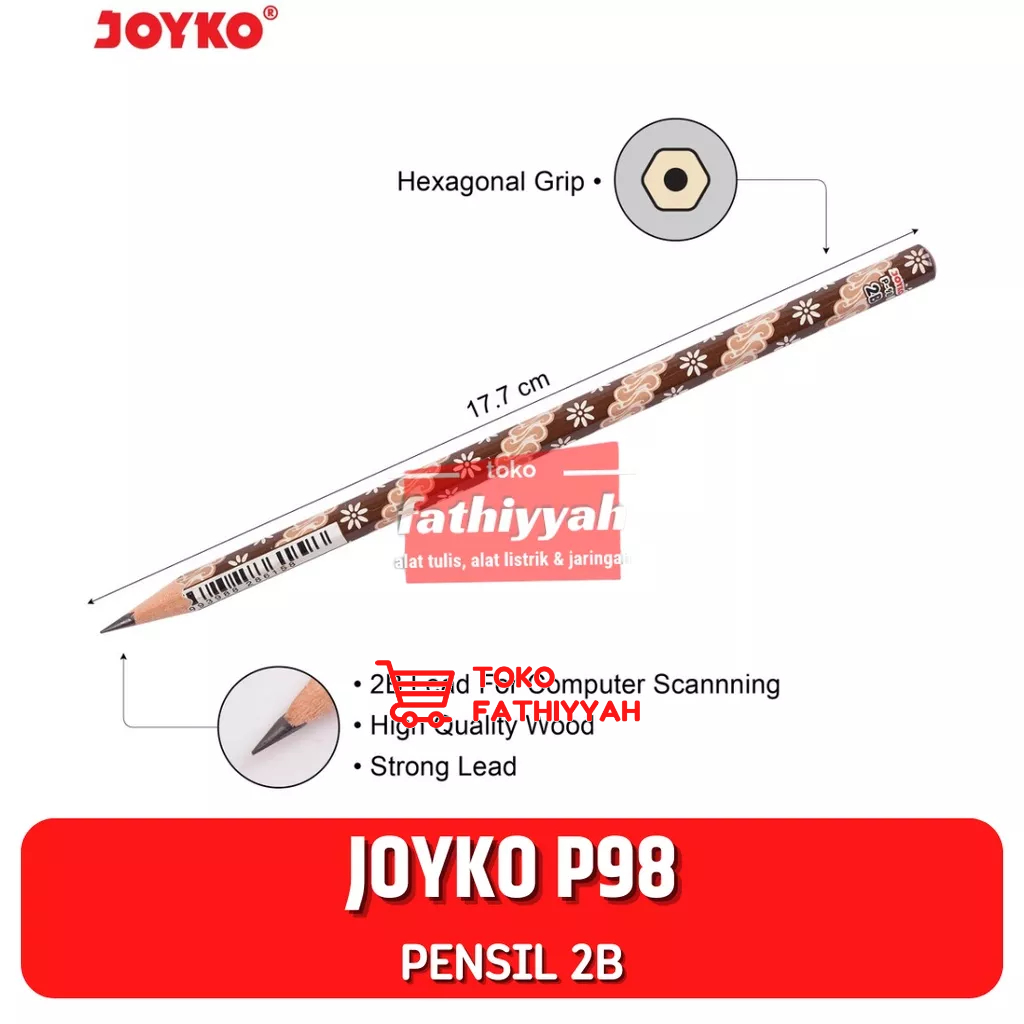 

Pencil / Pensil Joyko P-98 / 2B / Batik / 1 BOX 12 PCS