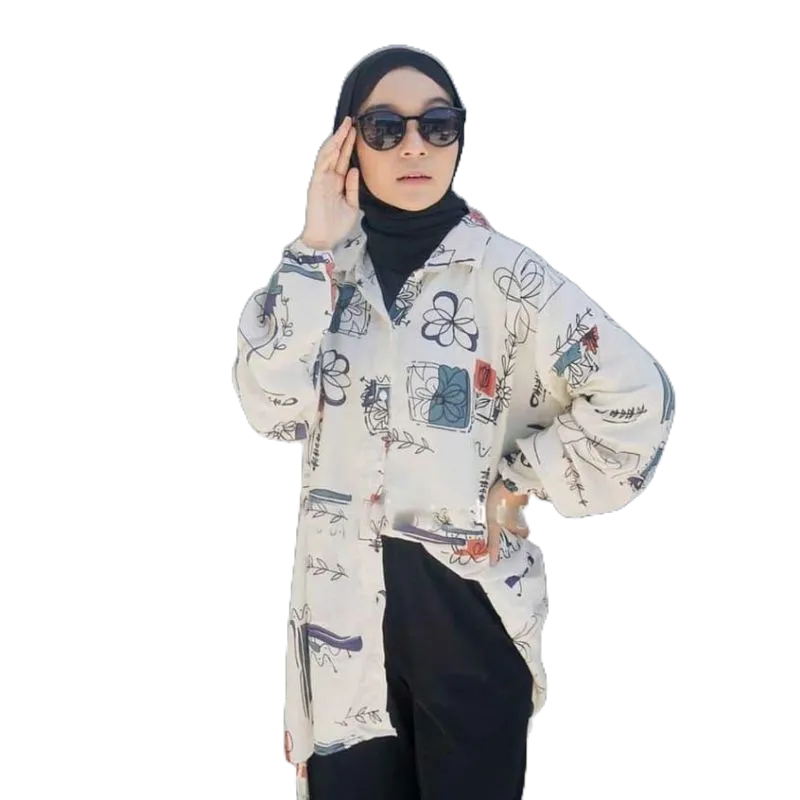 Kemeja wanita oversize bahan rayon viscose