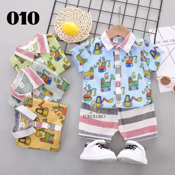 tokolobo (IMPORT) SET KEMEJA ANAK LETS EXCAVT KD 010