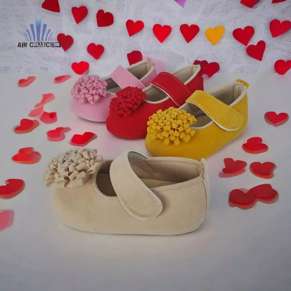 Sepatu Bayi Perempuan Bunga Edelweis 0 12 Bulan Murah Sepatu Anak Lucu