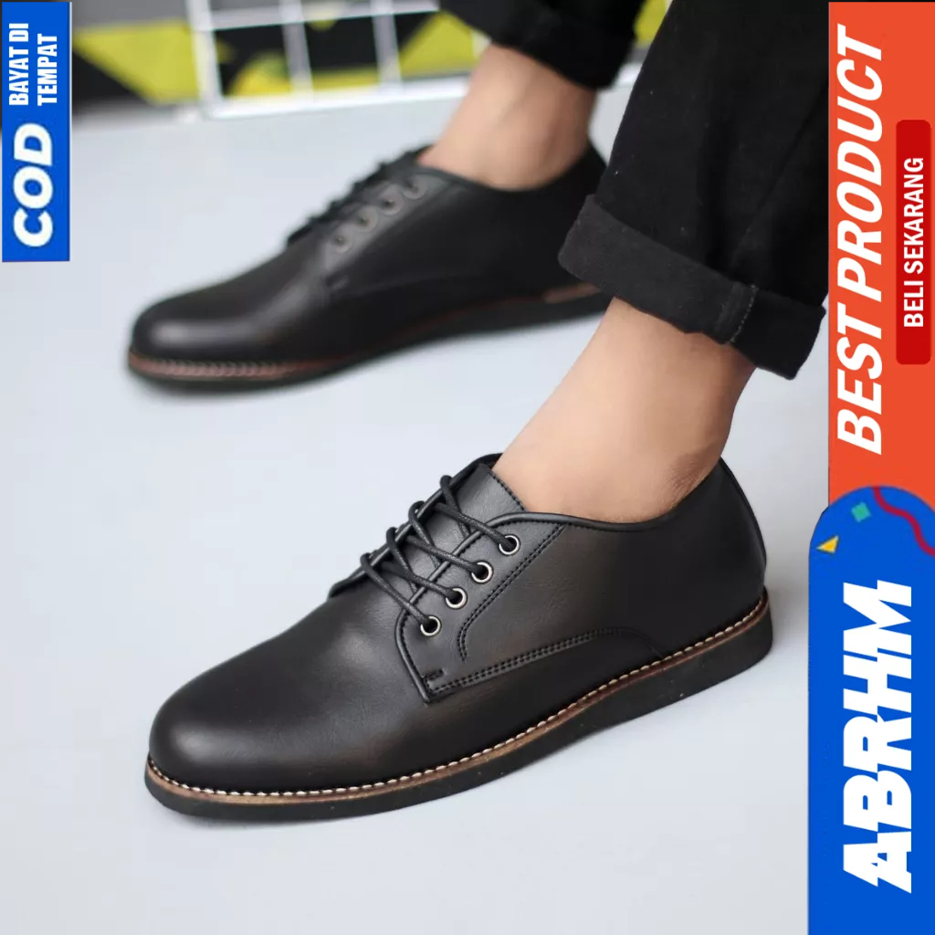 ABRHM Sepatu Formal Pantofel Oxford Hitam Pria