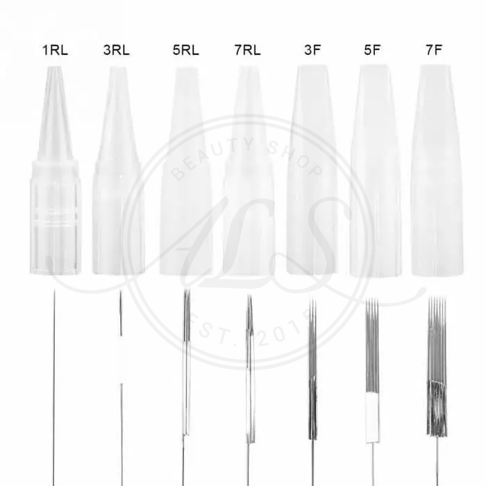 Jarum + Tutup Standart 5 cm Sulam Alis Bibir Eyeliner Tutup Kecil Besar Alat Sulam Mesin Standar 1R 3R 5R 7R 5F 7F