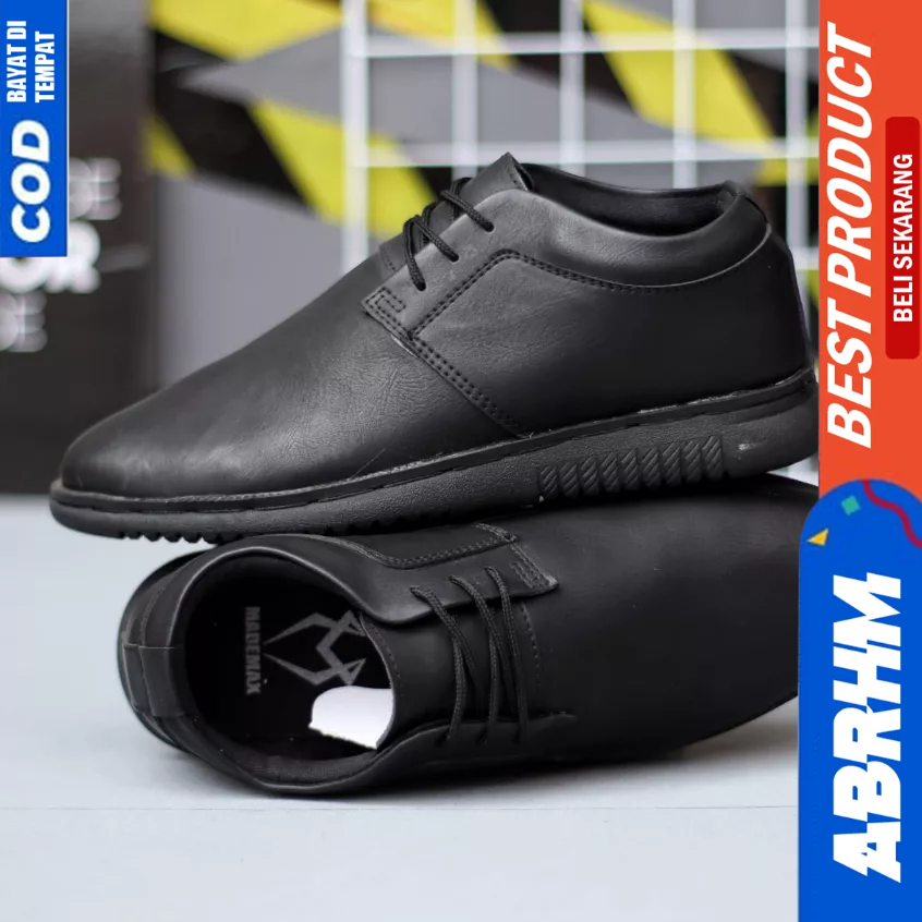 ABRHM Casual Sepatu Formal Oxford Pantofel Hitam Pria