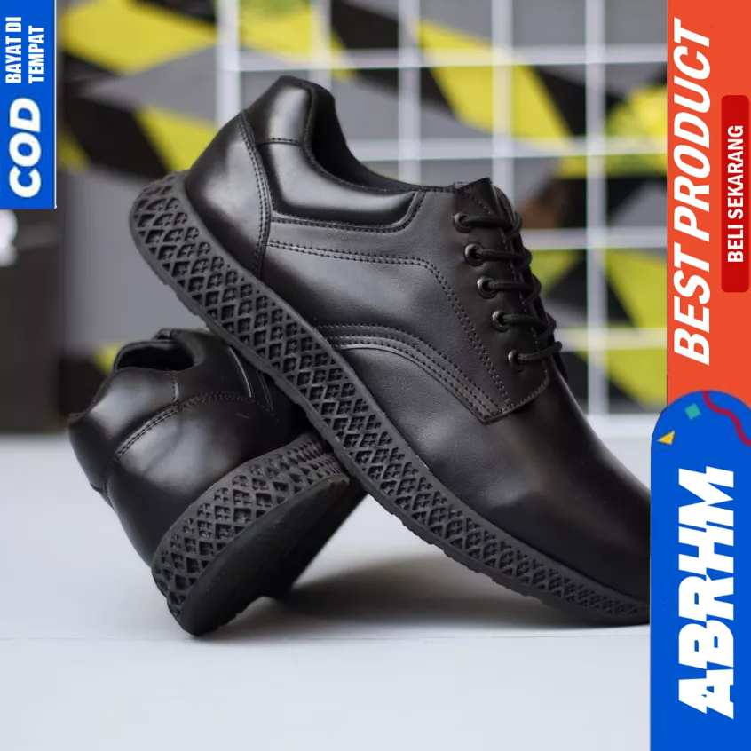 ABRHM Sepatu Casual Sneakers Kasual Formal Hitam Pria