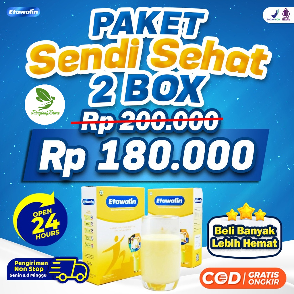 Etawalin Paket Sendi Sehat –2 Box Susu Kambing Etawa Atasi Nyeri Sendi  Susu Anti Asam Urat Rematik