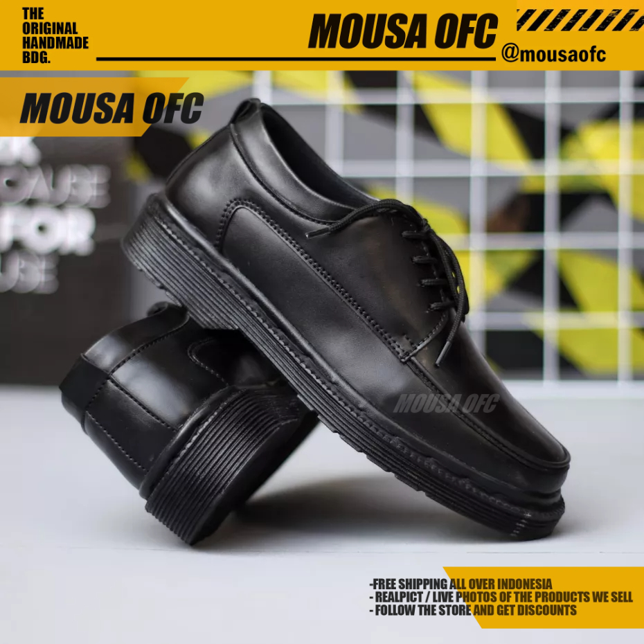 Sepatu Docmart Low Boots Formal Pantofel Kerja HItam Pria