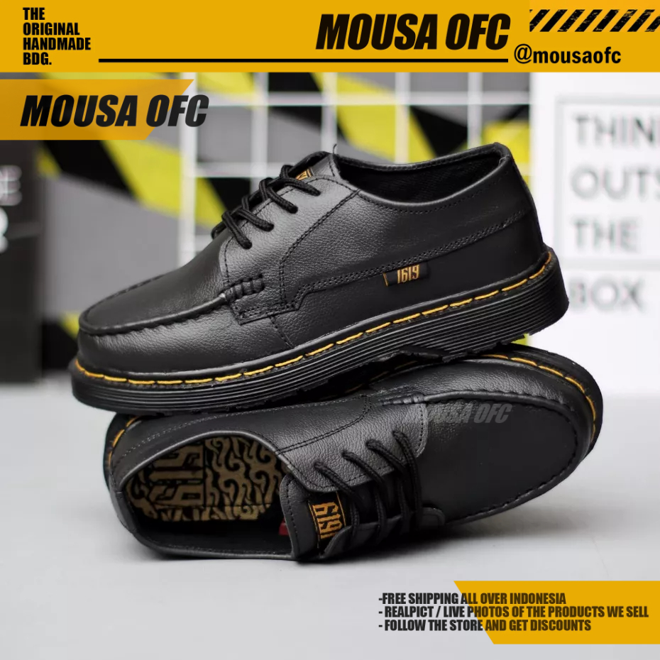 Sepatu Docmart Formal Low Boots Kerja Hitam Pria