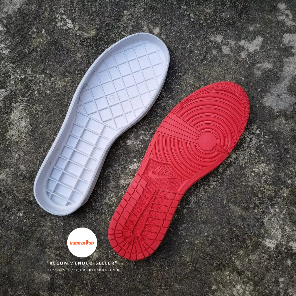 Outsole Nike Air Jordan 1 Retro Warna dan Size Lengkap, Size Kecil dan Size Besar hingga 44/45. Bahan Karet Rubber Kualitas Import Lentur dan Tidak Licin. Cocok untuk Repair Sepatu