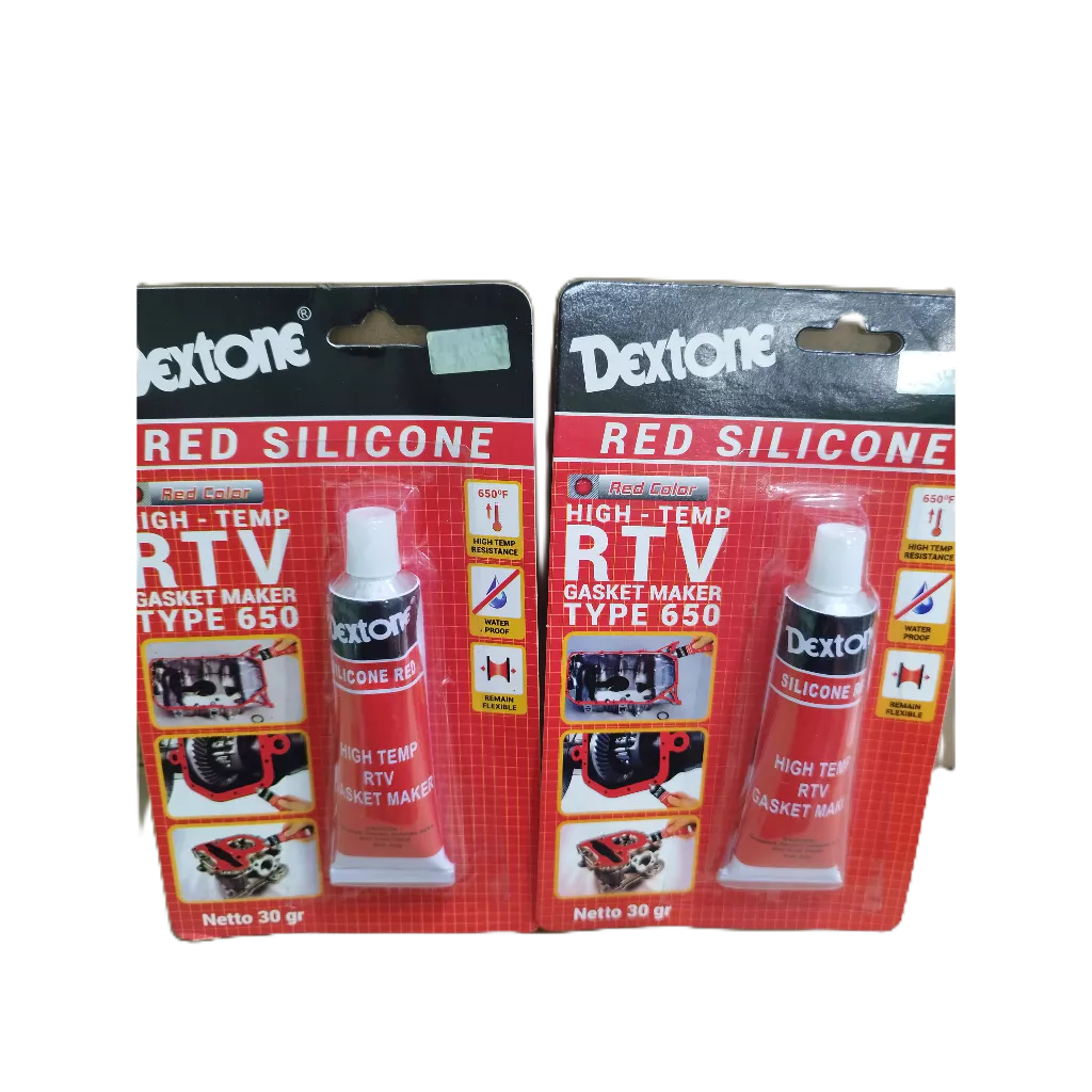 

igh Temp Red Silicone Sealant / Lem Silikon Merah 650 30 G - Dextone