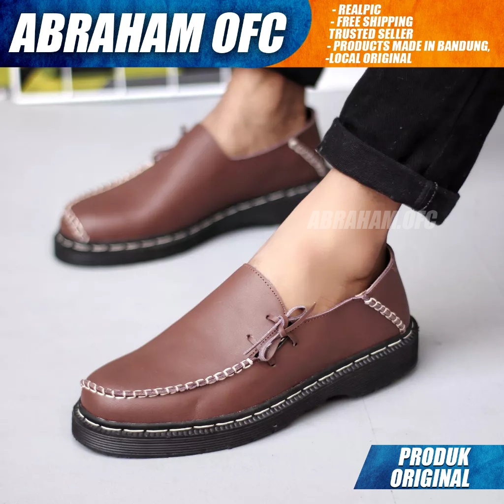 ABRAHAM Sepatu Formal Pantofel Docmart Casual Kulit Kerja Pria