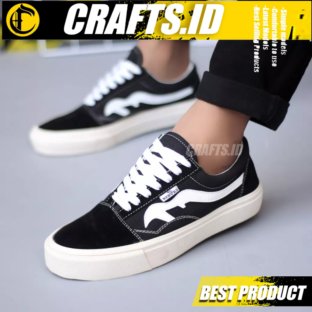 Crafts Sepatu Sneakers Sekolah Casual Hitam Pria