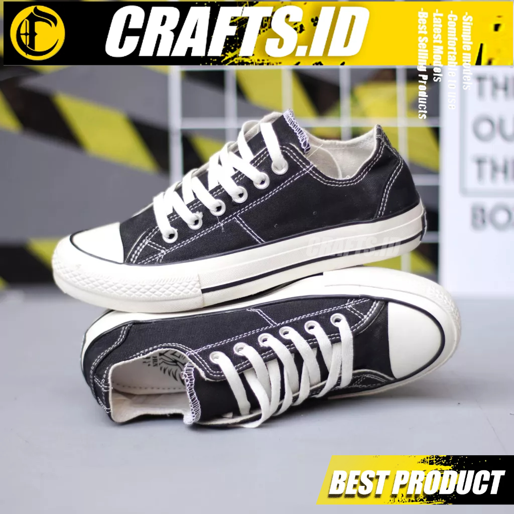 Sepatu Casual Hitam Sneakers Pria Crafts