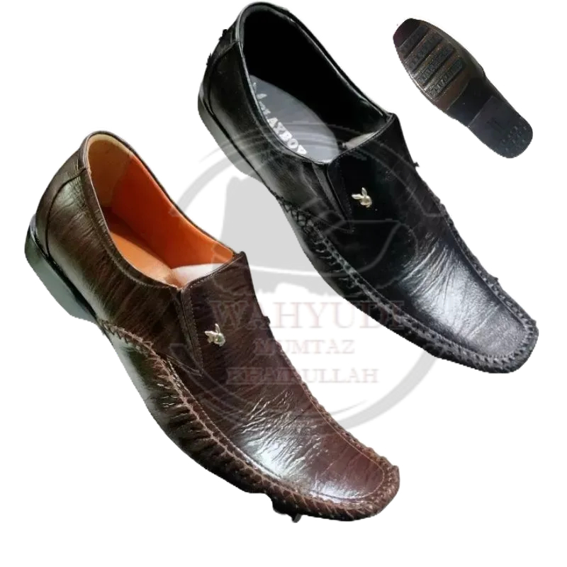 Pantofel Playboy Pria Jumbo 39-46 Sepatu Pantopel Formal Kerja Kulit Asli Pantofel Jumbo Nyaman Awet