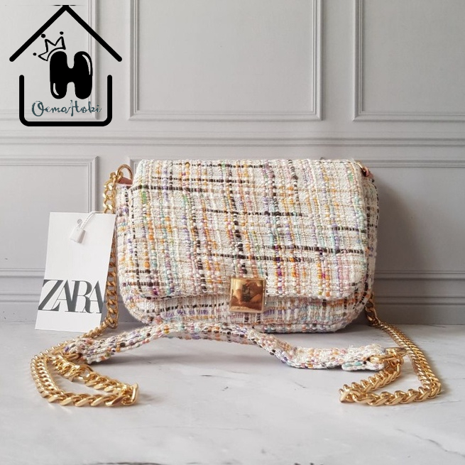 TAS SELEMPANG WANITA ZR SELEMPANG FABRIC MINI TWEED/ZARA TWEED