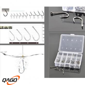 1 set box Long Handled Fishing Hook Ten Division No 3-12 Set / Kail Pancing mata kail pancing patis