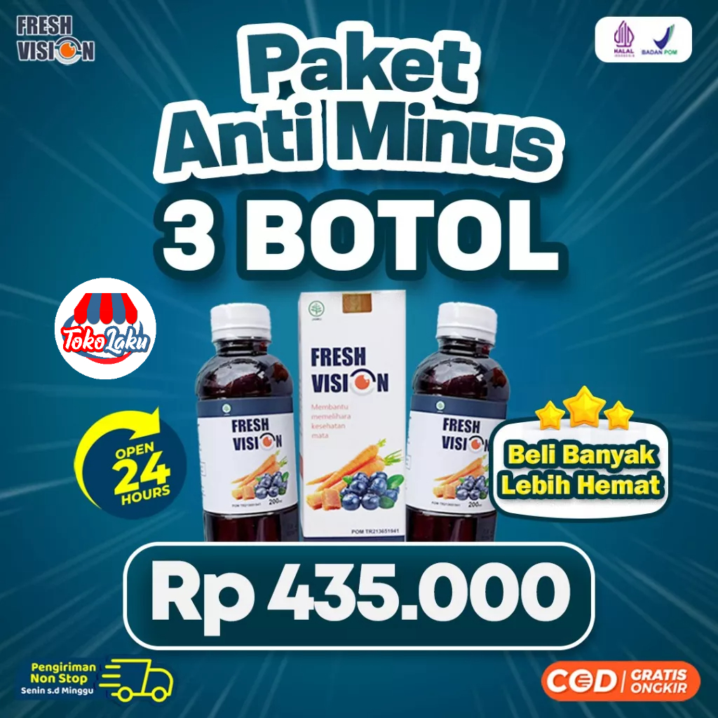 Fresh Vision Paket Anti Minus Madu  3 Botol - Suplemen Madu Bantu Atasi Mata Minus Mines Penglihatan