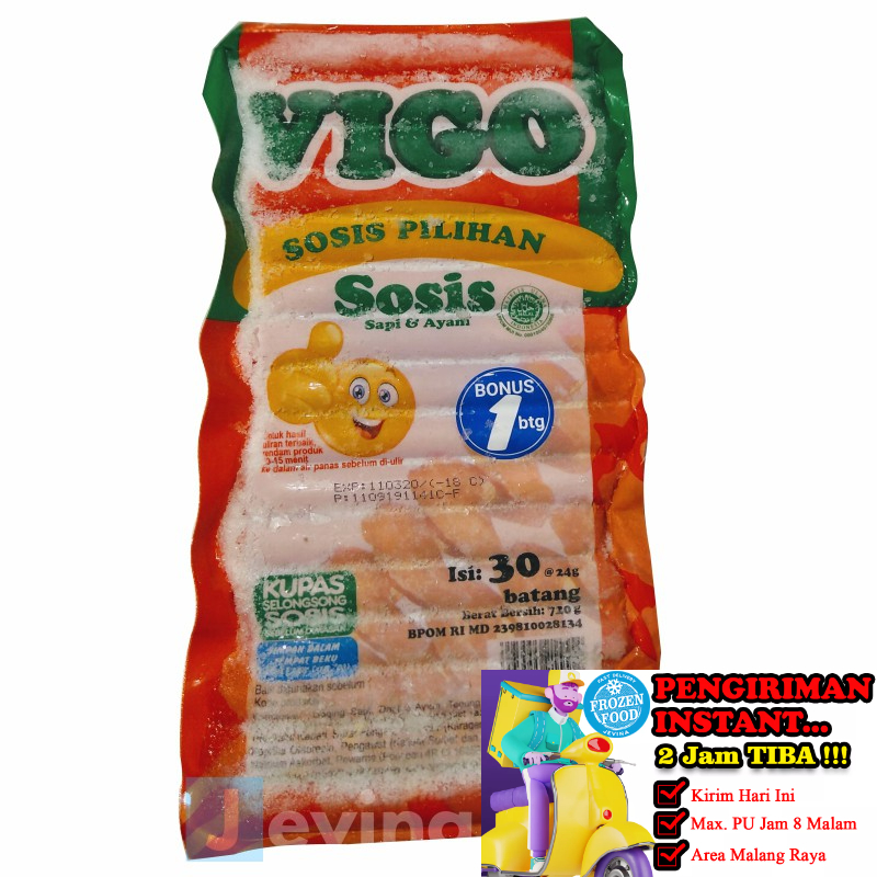 

Vigo Sosis Sapi Ayam Panjang 750g Isi 30